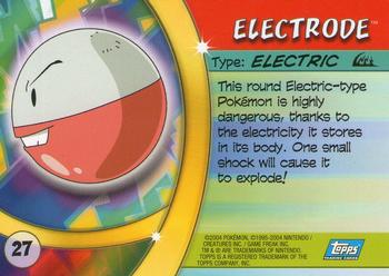 2004 Topps Pokemon Advanced Challenge #27 Electrode Back