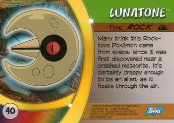 2004 Topps Pokemon Advanced Challenge #40 Lunatone Back