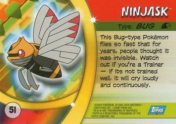 2004 Topps Pokemon Advanced Challenge #51 Ninjask Back