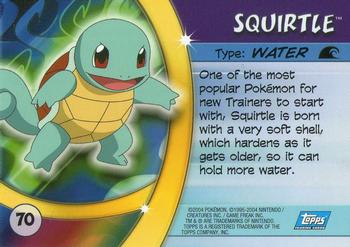 2004 Topps Pokemon Advanced Challenge #70 Squirtle Back