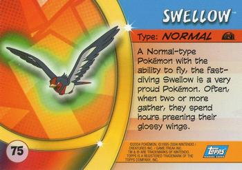 2004 Topps Pokemon Advanced Challenge #75 Swellow Back