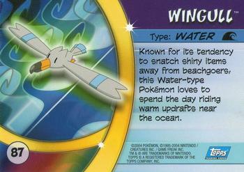 2004 Topps Pokemon Advanced Challenge #87 Wingull Back