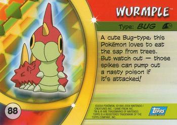 2004 Topps Pokemon Advanced Challenge #88 Wurmple Back