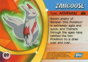 2004 Topps Pokemon Advanced Challenge #89 Zangoose Back