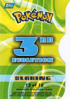 2004 Topps Pokemon Advanced Challenge - Evolution Die Cuts #12 Slaking Back