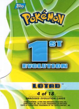 2004 Topps Pokemon Advanced Challenge - Evolution Die Cuts #4 Lotad Back
