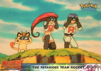 1999 Topps Pokemon the First Movie - Blue Topps Logo #12 The Nefarious Team Rocket Front