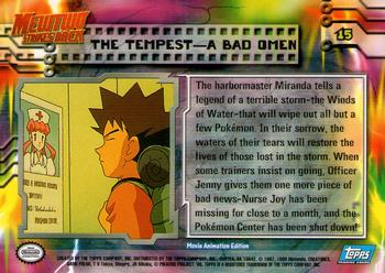 1999 Topps Pokemon the First Movie - Blue Topps Logo #15 The Tempest -- A Bad Omen Back