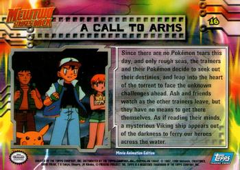 1999 Topps Pokemon the First Movie - Blue Topps Logo #16 A Call to Arms Back