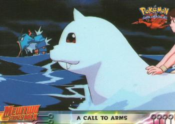 1999 Topps Pokemon the First Movie - Blue Topps Logo #16 A Call to Arms Front
