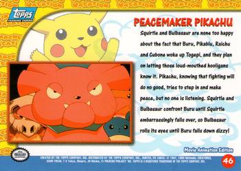 1999 Topps Pokemon the First Movie - Blue Topps Logo #46 Peacemaker Pikachu Back