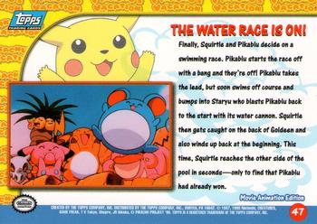 1999 Topps Pokemon the First Movie - Blue Topps Logo #47 The Water Race Is On! Back