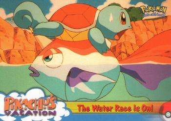 1999 Topps Pokemon the First Movie - Blue Topps Logo #47 The Water Race Is On! Front