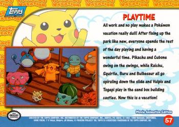 1999 Topps Pokemon the First Movie - Blue Topps Logo #57 Playtime Back