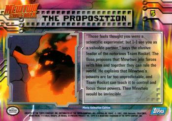 1999 Topps Pokemon the First Movie - Blue Topps Logo #5 The Proposition Back