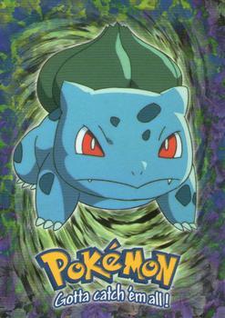 1999 Topps Pokemon the First Movie - Blue Topps Logo #E1 #01 Bulbasaur - Stage 1 Front