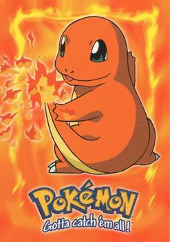 1999 Topps Pokemon the First Movie - Blue Topps Logo #E4 #04 Charmander - Stage 1 Front
