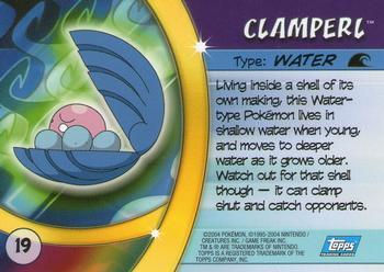 2004 Topps Pokemon Advanced Challenge - Foil #19 Clamperl Back