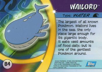 2004 Topps Pokemon Advanced Challenge - Foil #84 Wailord Back