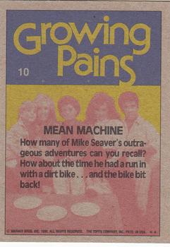 1988 Topps Growing Pains #10 Mean Machine Back