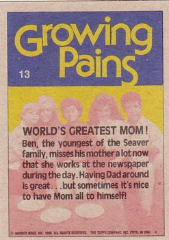 1988 Topps Growing Pains #13 World's Greatest Mom! Back