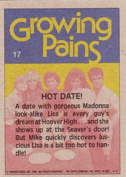 1988 Topps Growing Pains #17 Hot Date! Back