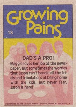 1988 Topps Growing Pains #18 Dad's a Pro! Back