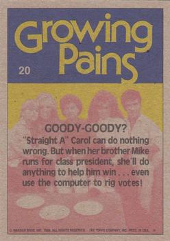 1988 Topps Growing Pains #20 Goody-Goody? Back