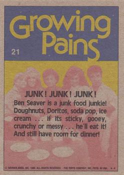 1988 Topps Growing Pains #21 Junk! Junk! Junk! Back