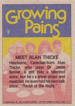 1988 Topps Growing Pains #2 Meet Alan Thicke Back