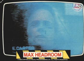 1986 Topps Max Headroom #19 E. Carter (TV scan lines) Back