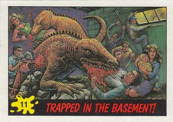 1988 Topps Dinosaurs Attack! #11 Trapped in the Basement! Front