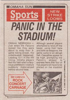 1988 Topps Dinosaurs Attack! #12 Panic in the Stadium Back