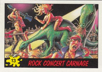 1988 Topps Dinosaurs Attack! #13 Rock Concert Carnage Front