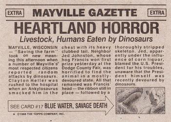 1988 Topps Dinosaurs Attack! #16 Heartland Horror Back
