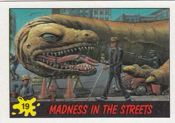 1988 Topps Dinosaurs Attack! #19 Madness in the Streets Front