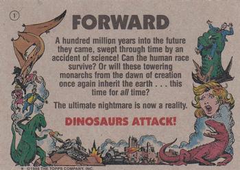 1988 Topps Dinosaurs Attack! #1 Forward Back