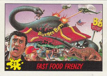 1988 Topps Dinosaurs Attack! #21 Fast Food Frenzy Front