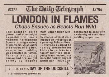 1988 Topps Dinosaurs Attack! #24 London in Flames Back