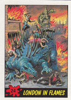1988 Topps Dinosaurs Attack! #24 London in Flames Front