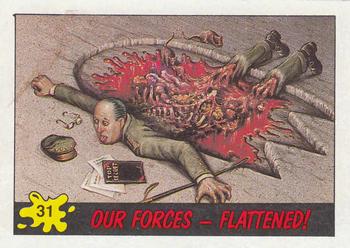 1988 Topps Dinosaurs Attack! #31 Our Forces -- Flattened! Front