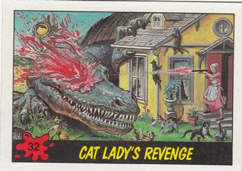1988 Topps Dinosaurs Attack! #32 Cat Lady's Revenge Front