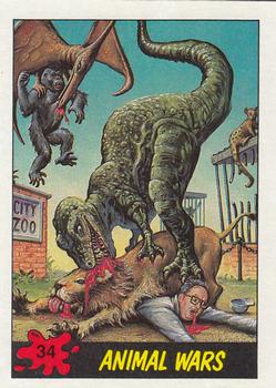 1988 Topps Dinosaurs Attack! #34 Animal Wars Front