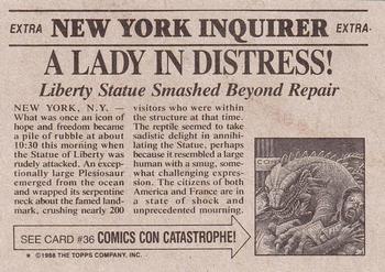 1988 Topps Dinosaurs Attack! #35 A Lady in Distress Back
