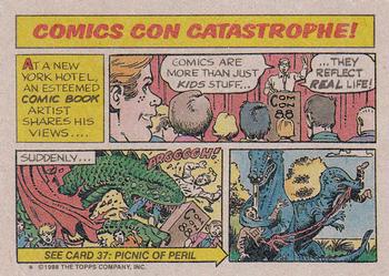 1988 Topps Dinosaurs Attack! #36 Comics Con Catastrophe! Back
