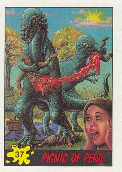 1988 Topps Dinosaurs Attack! #37 Picnic of Peril Front