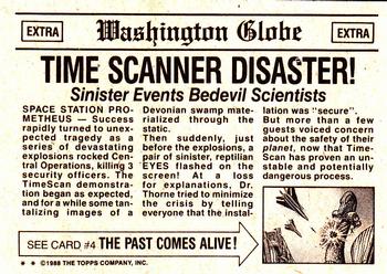 1988 Topps Dinosaurs Attack! #3 Time Scanner Disaster! Back