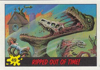 1988 Topps Dinosaurs Attack! #49 Ripped Out of Time! Front