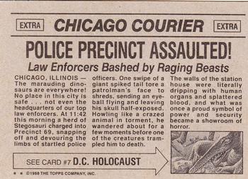 1988 Topps Dinosaurs Attack! #6 Police Precinct Assaulted! Back