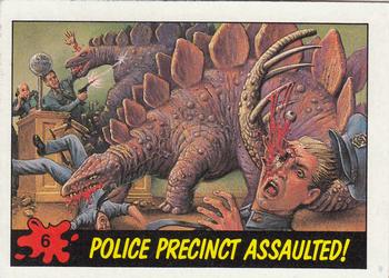1988 Topps Dinosaurs Attack! #6 Police Precinct Assaulted! Front
